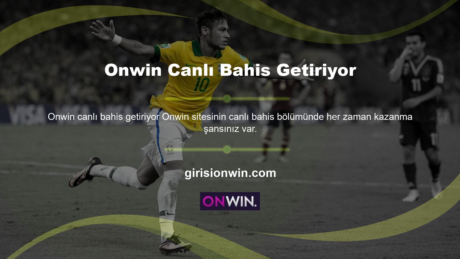 Onwin web sitesine mobil veya masaüstü uyumlu cihazınızdan giriş yaparak dilediğiniz spor dalında bahis oynayabilirsiniz